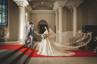 教会で希望のカットを撮影できました！