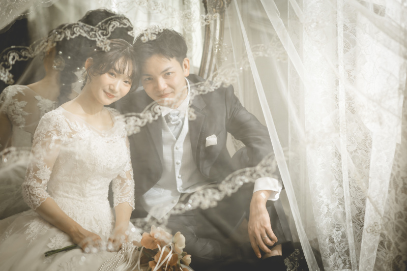 ベール越しのおふたり