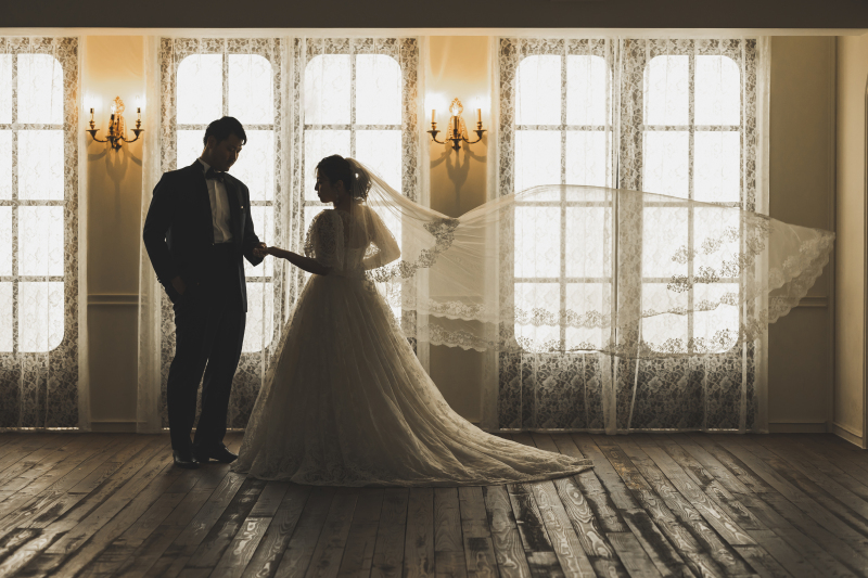 スタジオで洋装撮影