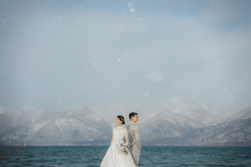 広がる景色と、湖