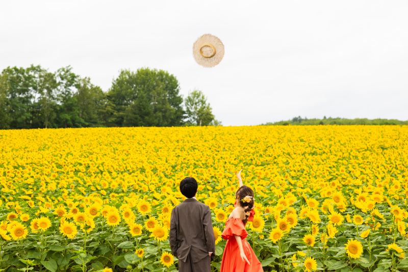 背景前面黄色で、夏っぽいお写真に!