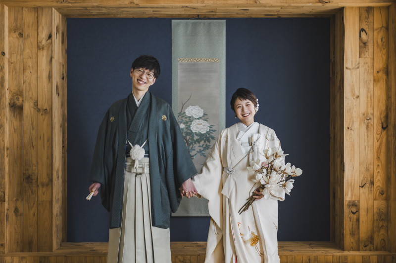 スタジオで和装も撮影