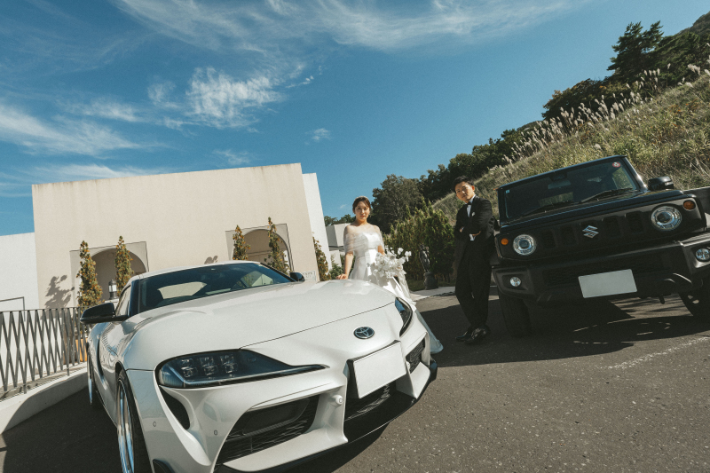 お互いの愛車と一緒に