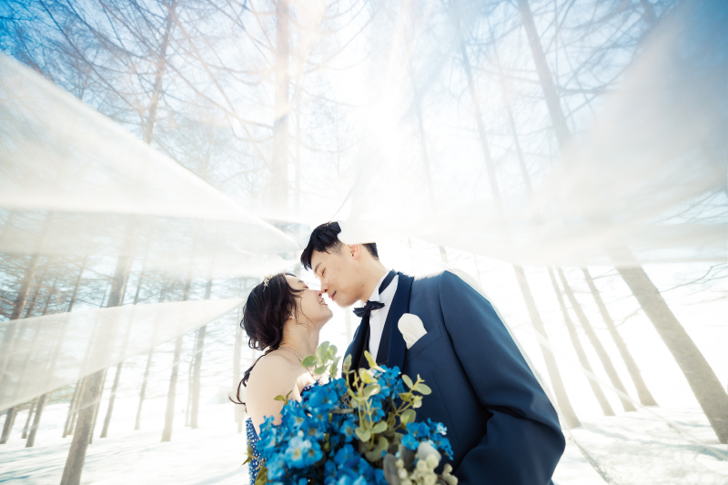 ベールを使って雰囲気を出します