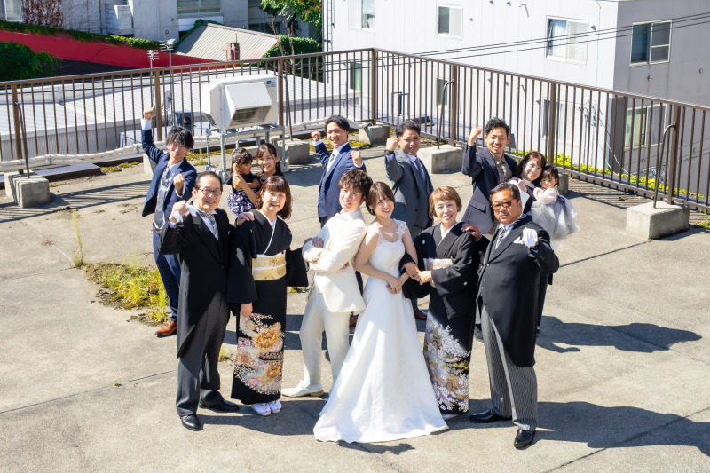 ご家族様の集合写真は前撮りで