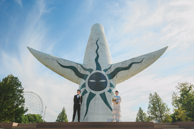 【太陽の塔と撮影】万博記念公園でフォトウェディング