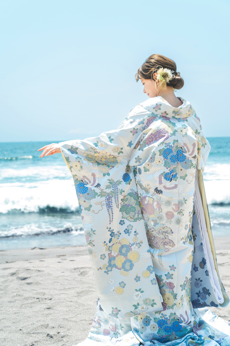 海と和装って、とっても似合うし、とにかく素敵