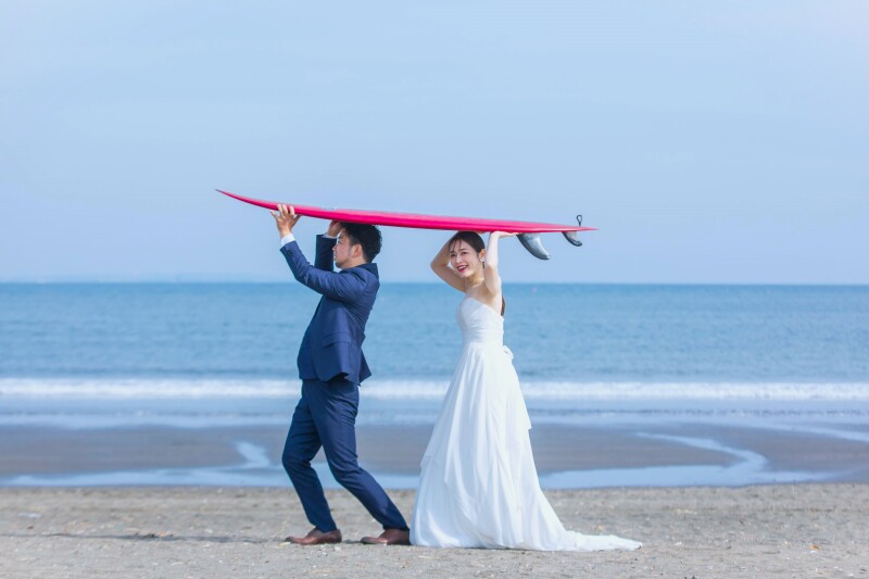 妙本寺の後は、海辺のフォトウェディングへ