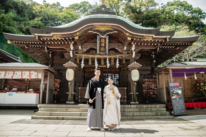 江島神社の和装の前撮り