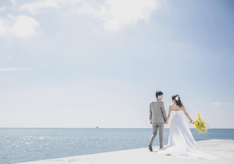 茅ケ崎のサザンビーチでフォトウェディング