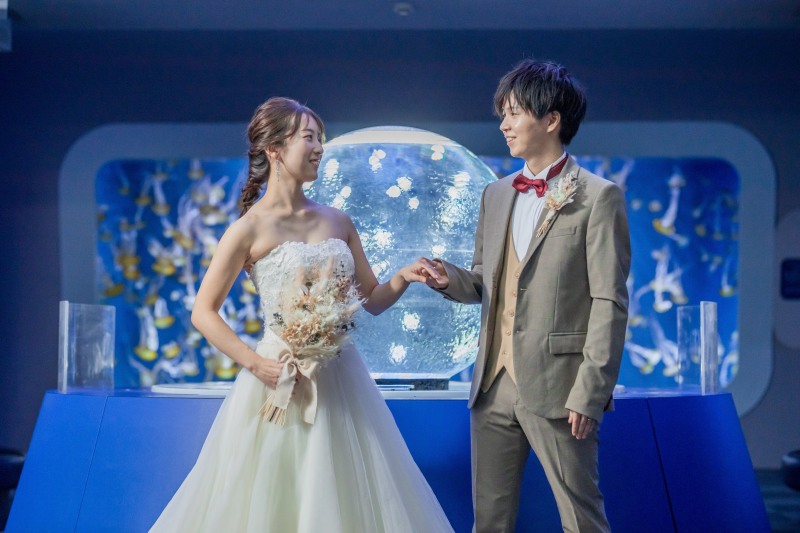 水族館を貸切って、沢山の撮影スポットを巡ります