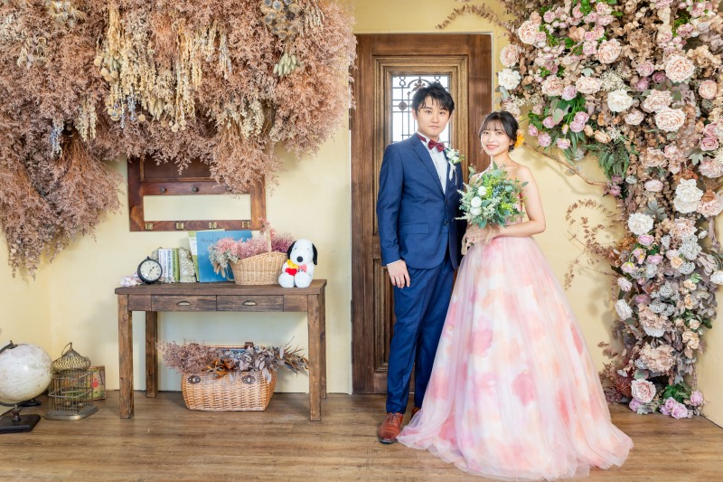 ドライフラワーに囲まれて