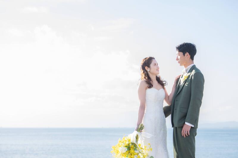 海の背景をいかして