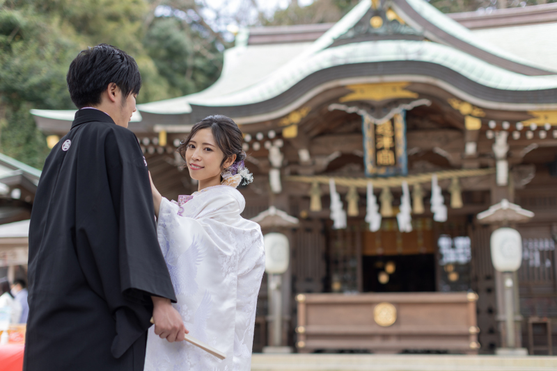 江島神社で和装の前撮り