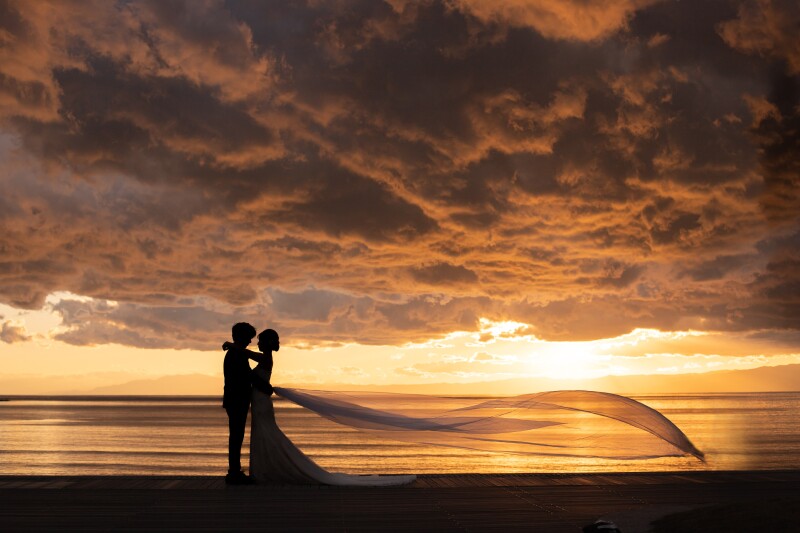 夕暮れ時のサンセット撮影