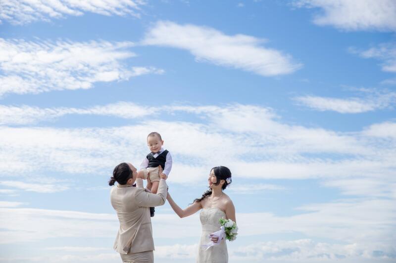 湘南で撮影するファミリーフォトウェディング