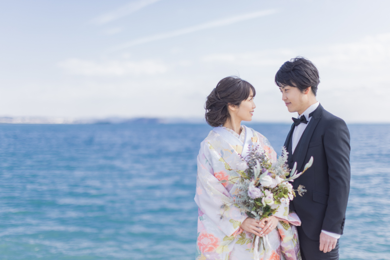 海辺の和装前撮り | 白無垢or打掛 1着プラン 【200カットデータ・レタッチ付】