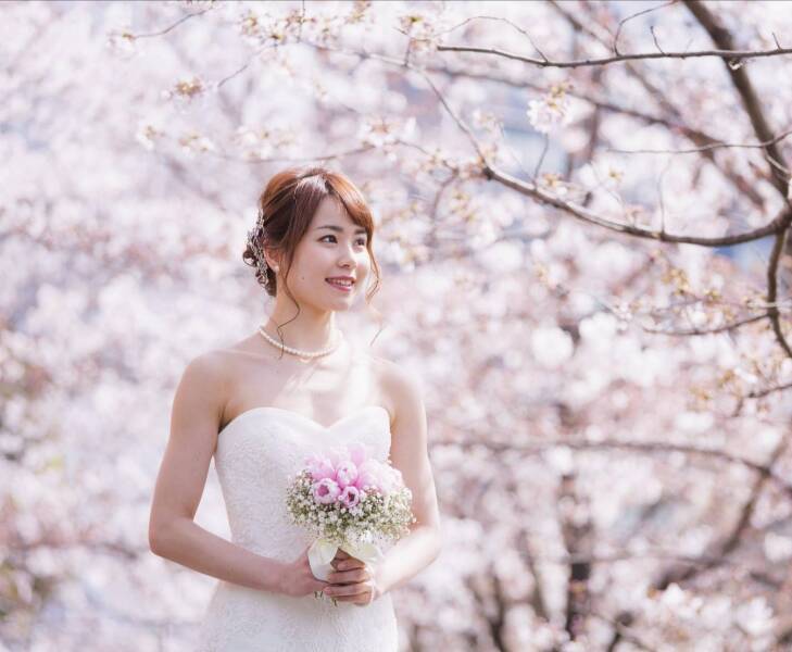 【桜ライトプラン】桜の前撮り撮影 | Wドレス 1着プラン 【納品データ75枚】