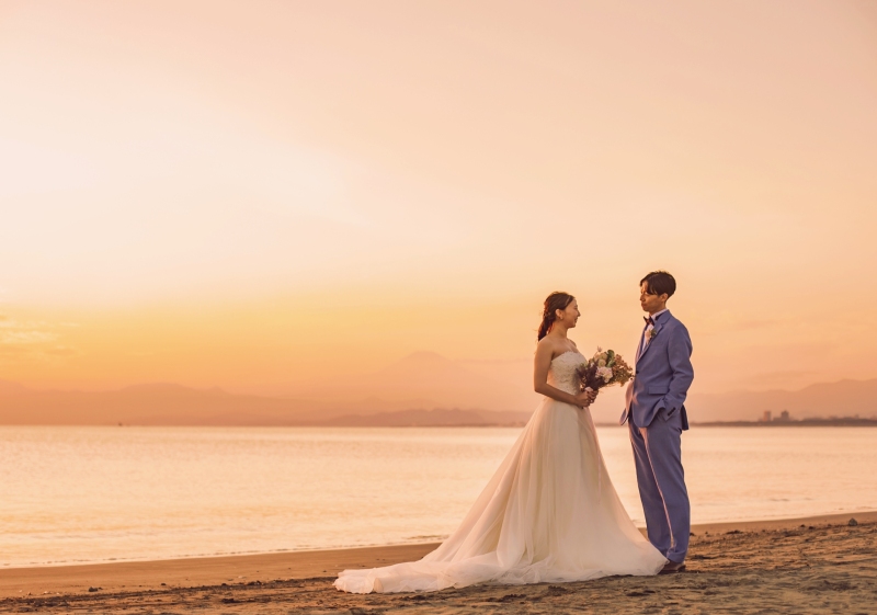 サンセット（夕暮れ）限定フォトウェディング | 79,800円 【50カットデータ・人物除去レタッチ付】