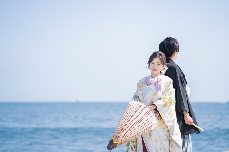 海辺の和装前撮り | 白無垢or打掛 1着プラン 【200カットデータ・レタッチ付】