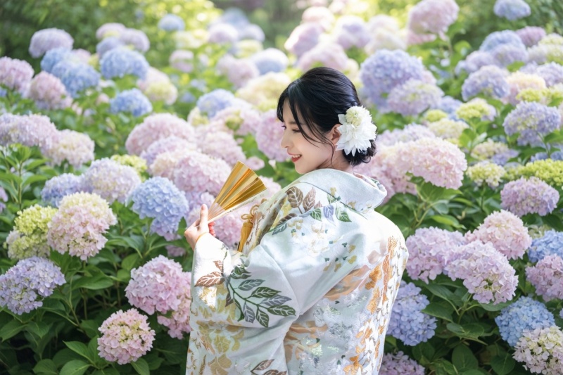 【紫陽花ライトプラン】紫陽花の前撮り撮影 | 和装 1着プラン 【納品データ75枚】