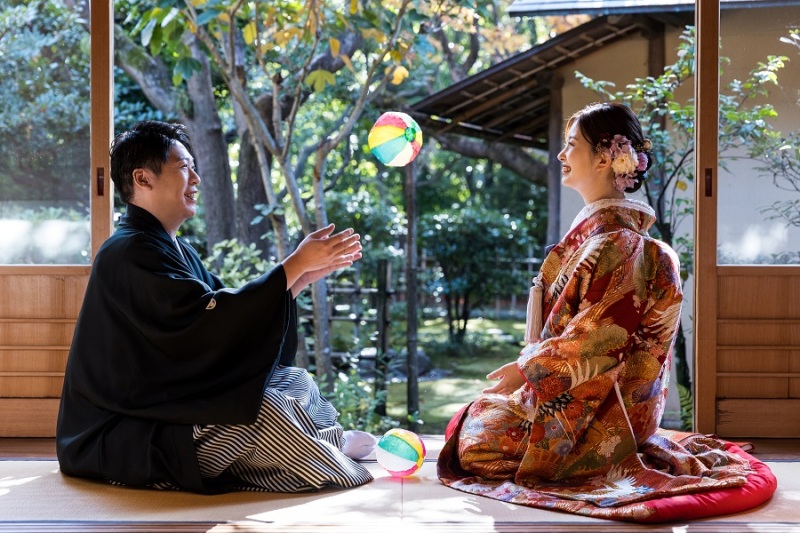 縁側で対決！！