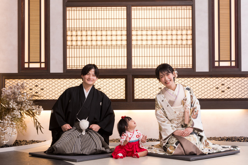 お子様と一緒に正座ショット♪