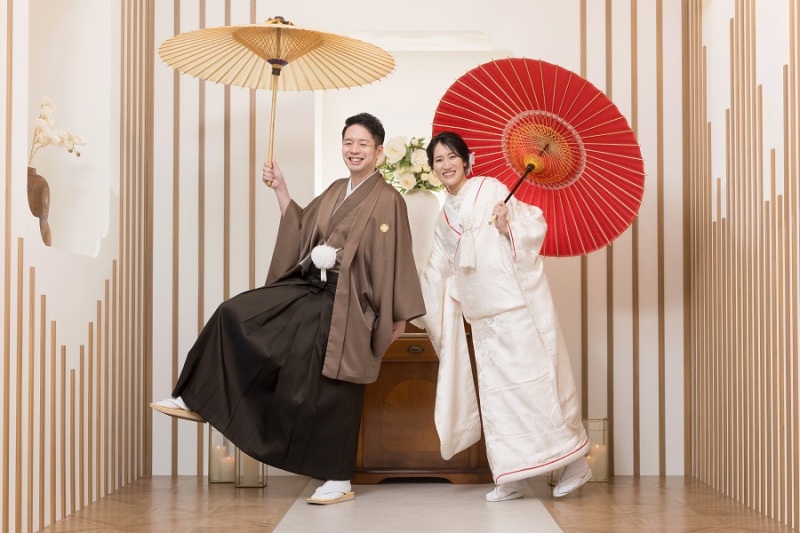 お茶目に番傘を持って♪