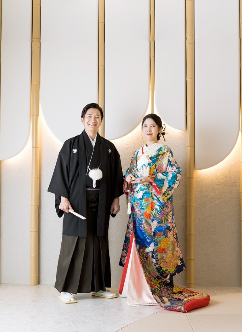 鮮やかな色打掛から撮影スタート!