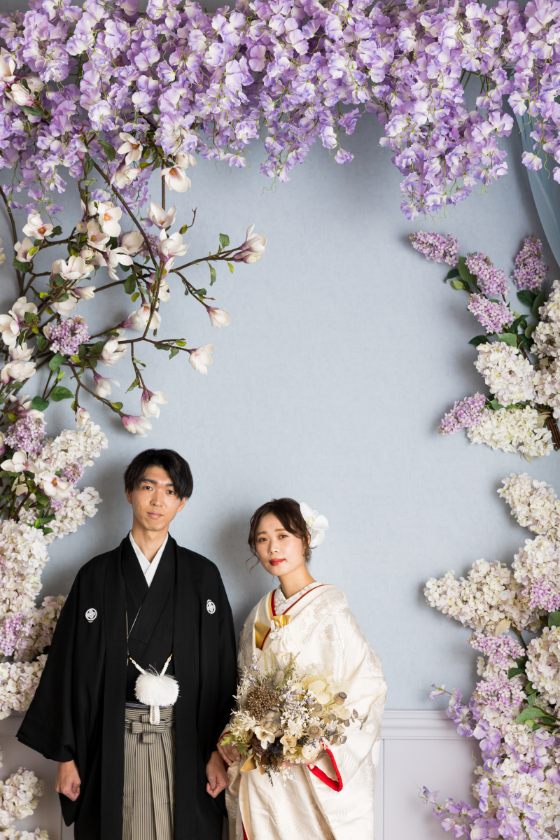 白無垢×藤の花