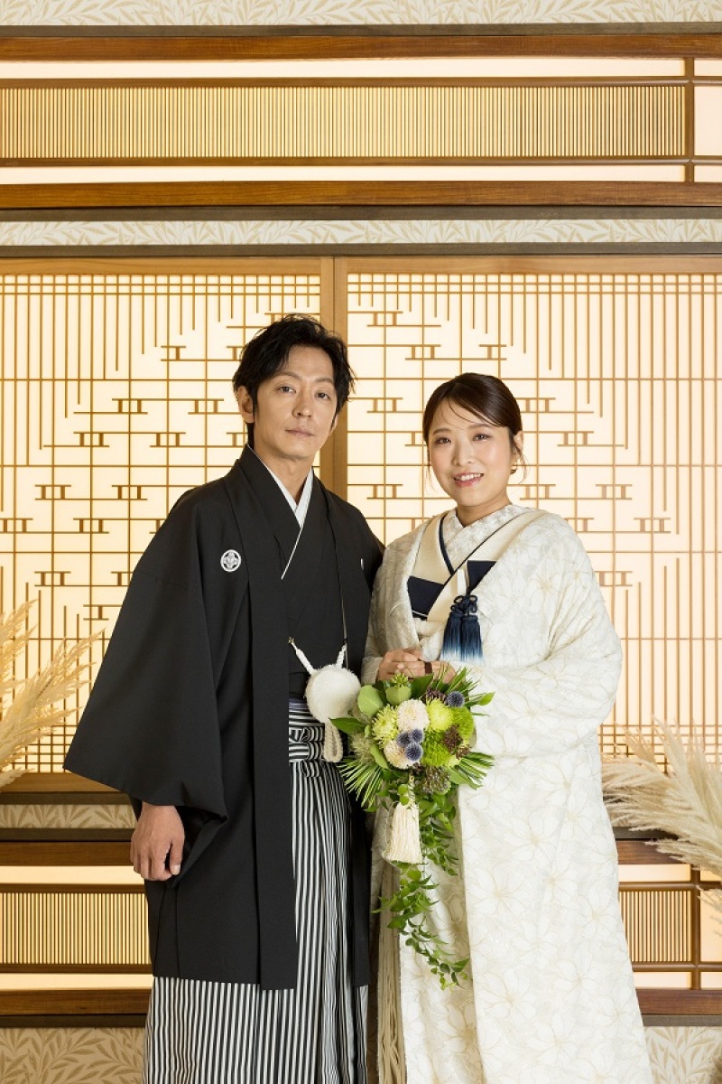 和装との相性ばっちり!ボールブーケを持って