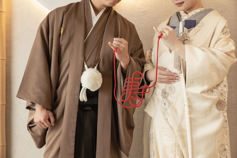 「寿」の手作りワイヤーで白無垢撮影♡