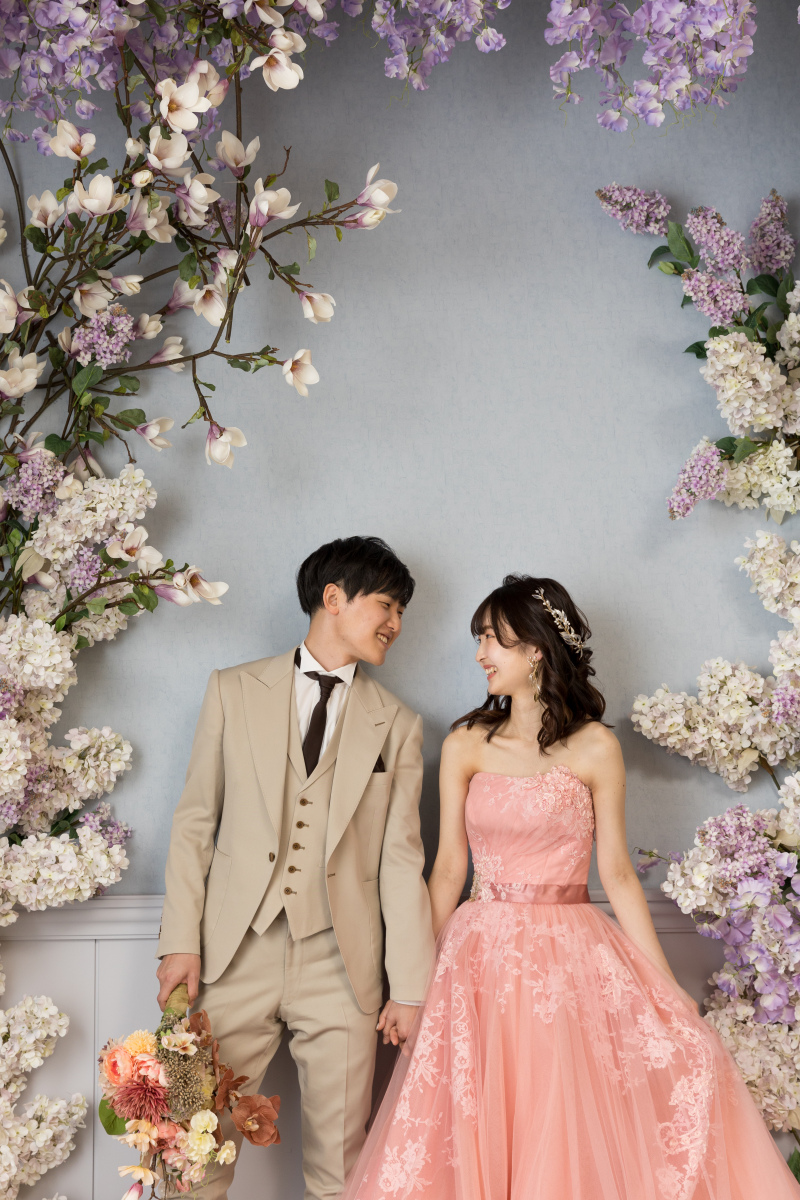 お花に囲まれながら...