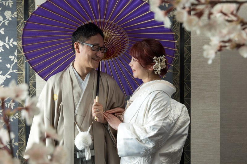 桜の造花を使って