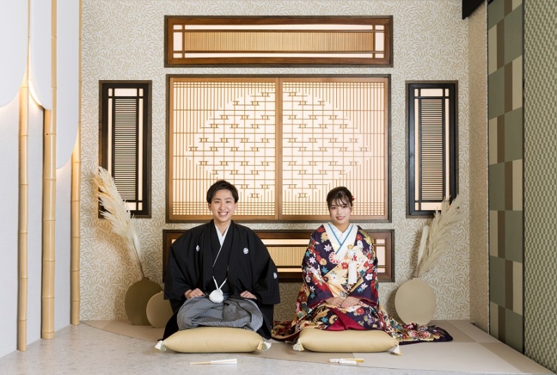 まずは和装でこちらのポーズから♪