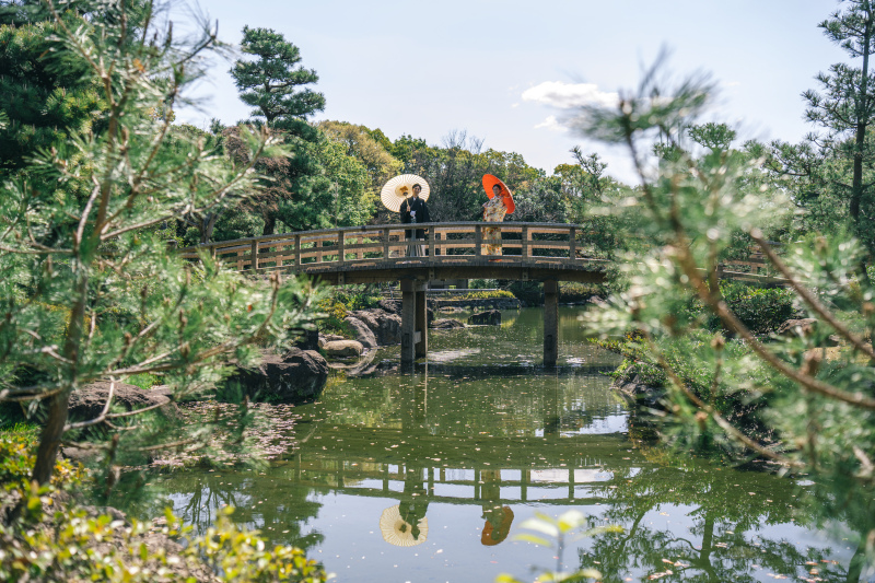 橋の上でのショット
