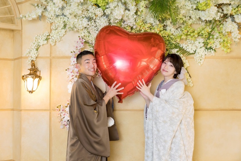 お持ち込みのハートのバルーン♡