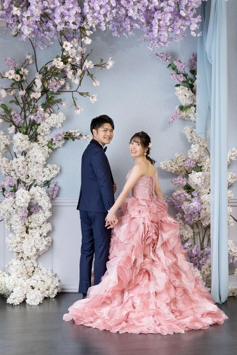 おとなかわいいカラードレスに⚘