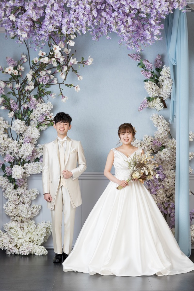 お花の背景でご撮影♩