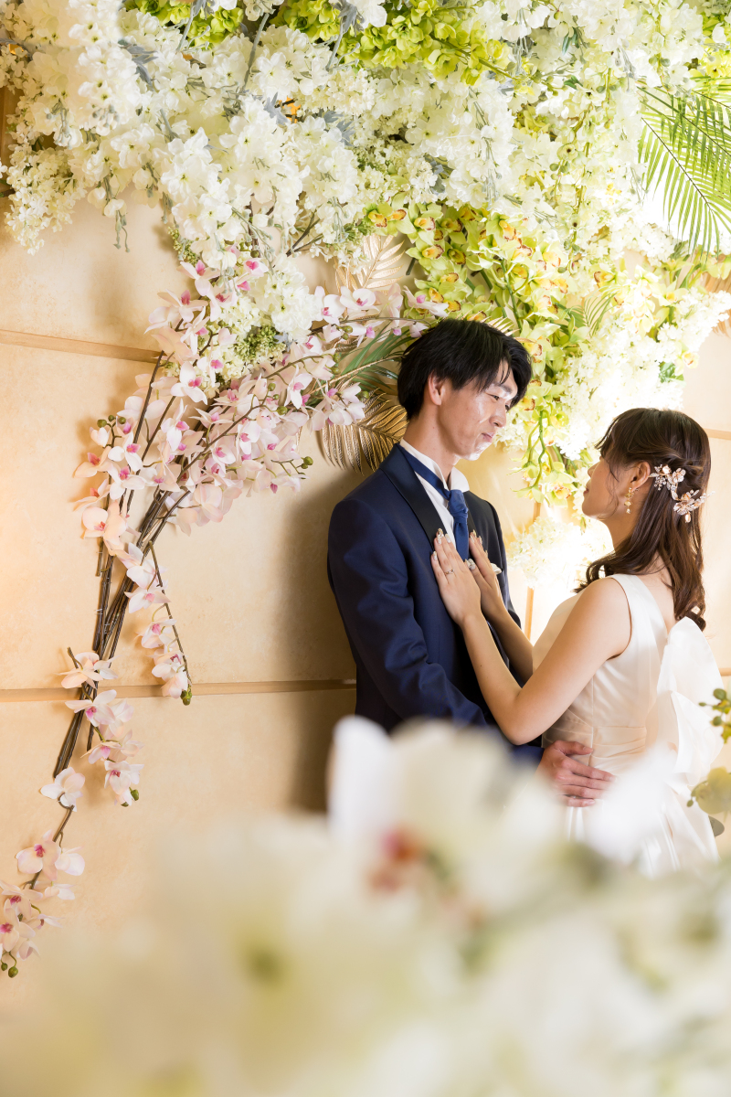 お花に囲まれながら...