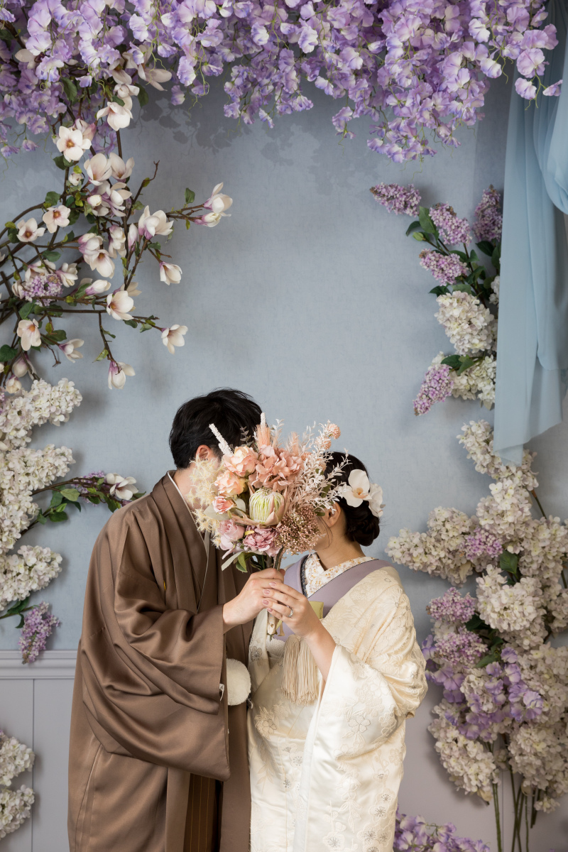 ブーケでお顔隠し...♡