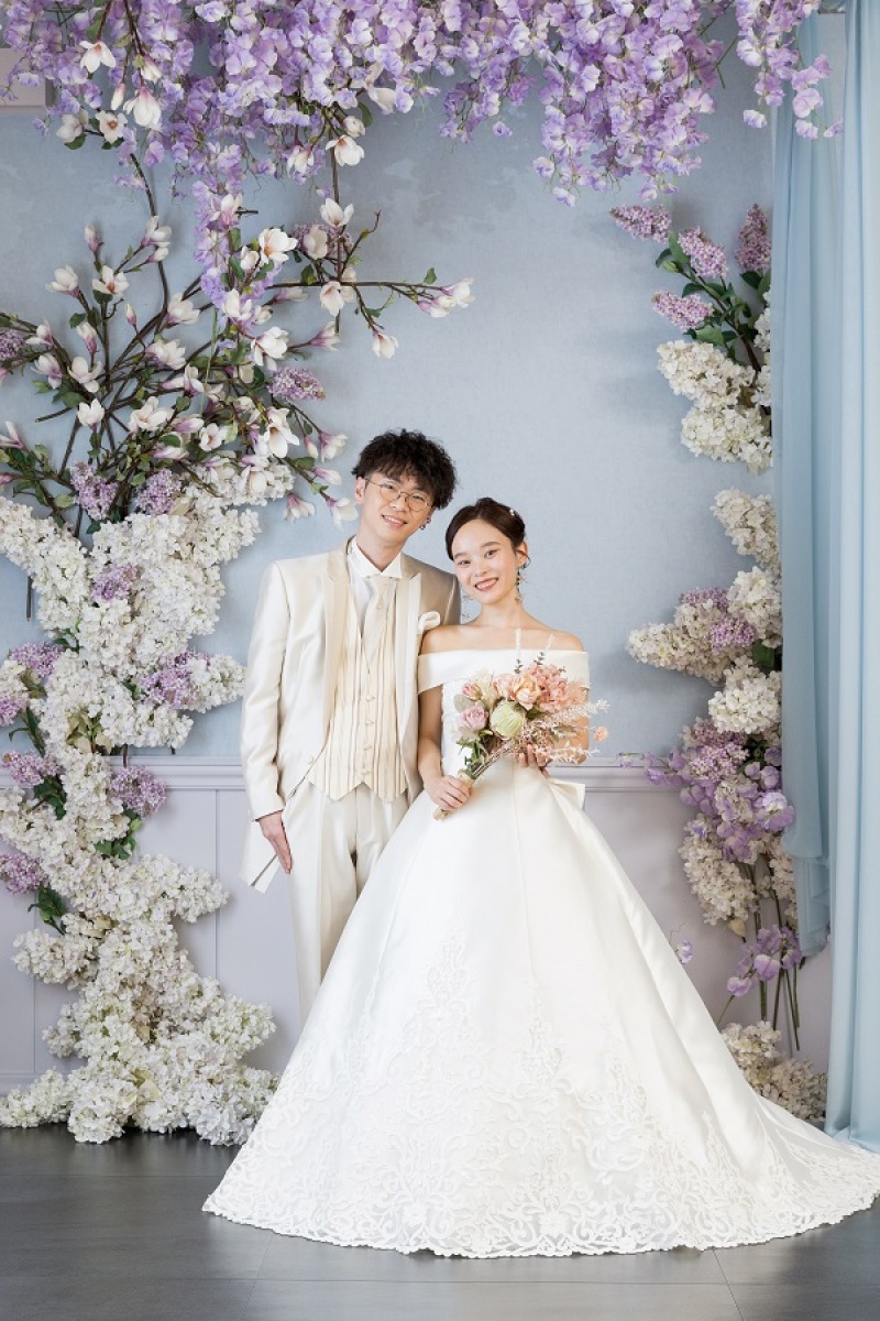 お花に囲まれて