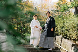 紅葉時期の白鳥庭園ロケーション撮影