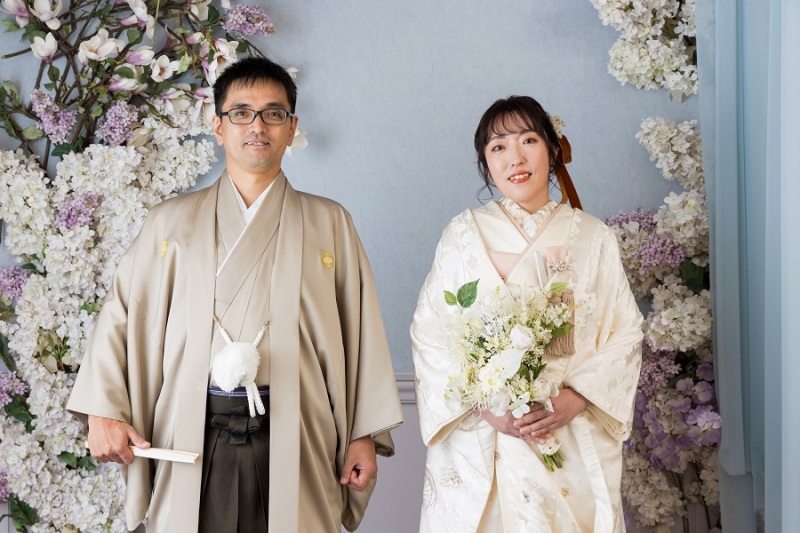 お花に囲まれて