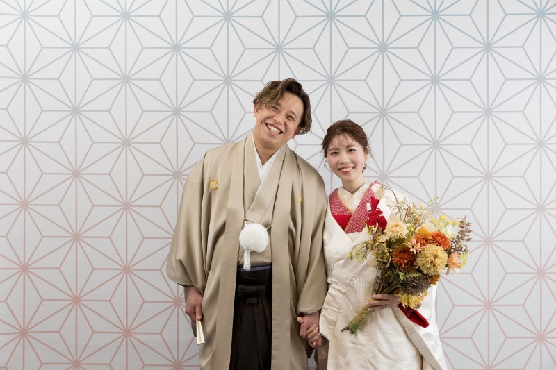 【和装洋装スタジオ撮影】笑顔の素敵なおふたりと
