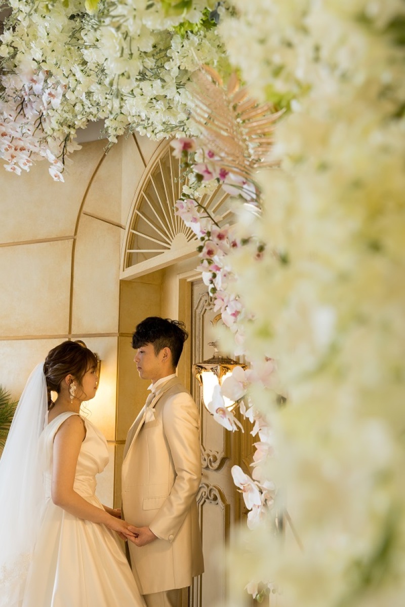 お花に囲まれて