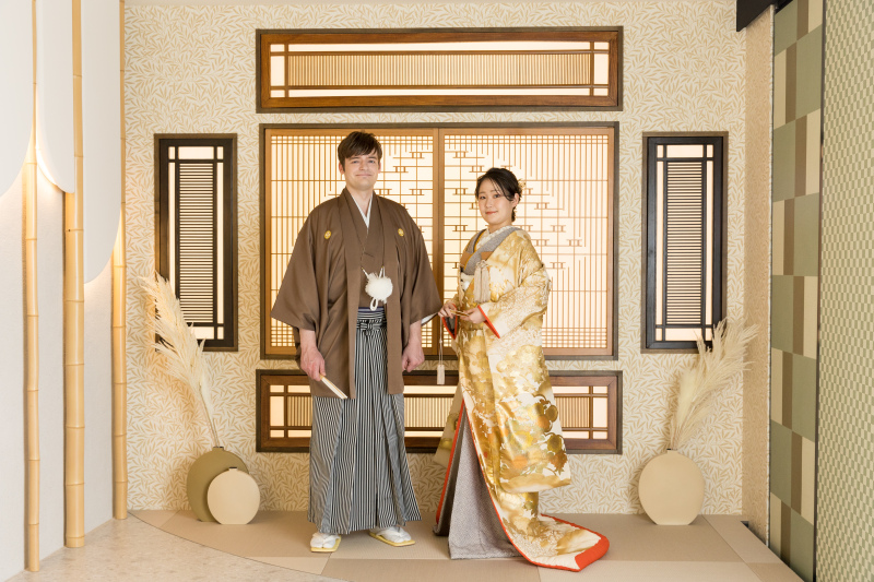 お衣裳と背景の色味を統一♡