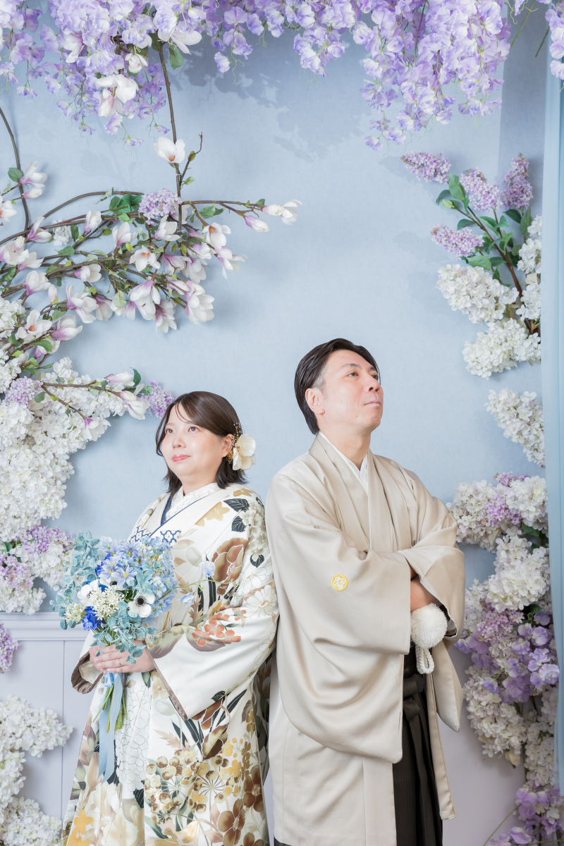 お花に囲まれて