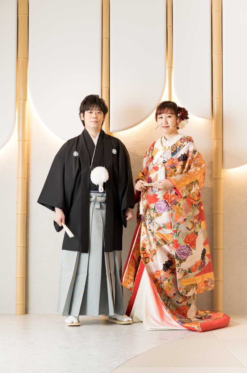 色打掛を目立たせてくれるシンプル背景