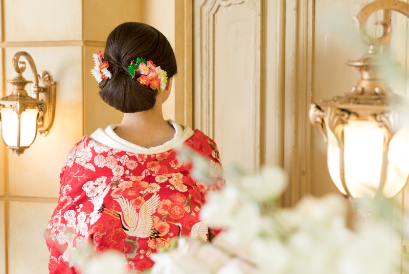 髪飾りにもこだわって